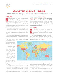 Primary Bible Lessons (indiv. weekly)